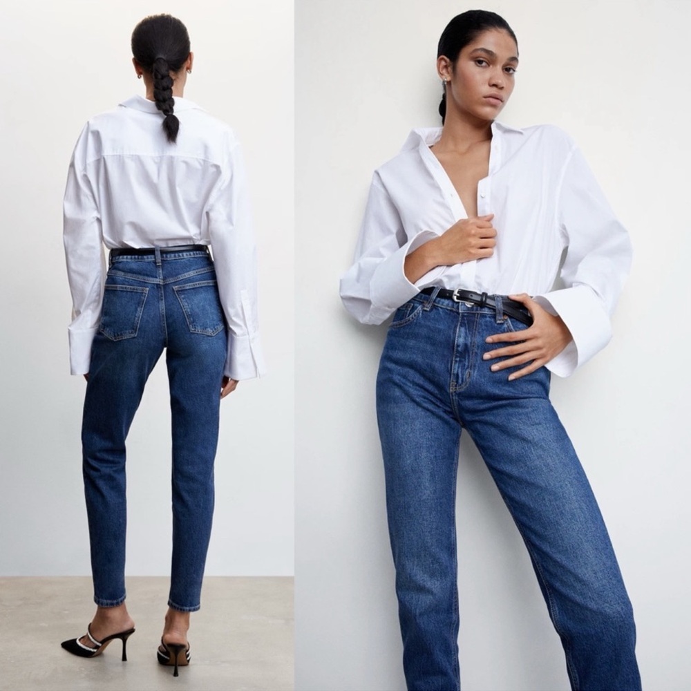 NWT MANGO COMFORT Dark Blue Denim Jeans